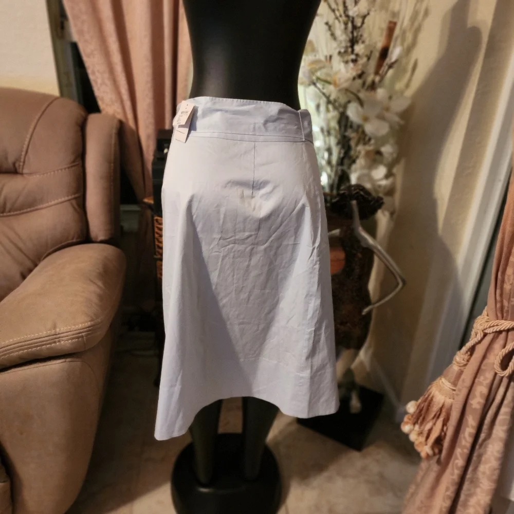 Club Monaco Light Blue Midi Skirt Tie Waist size 8 NEW